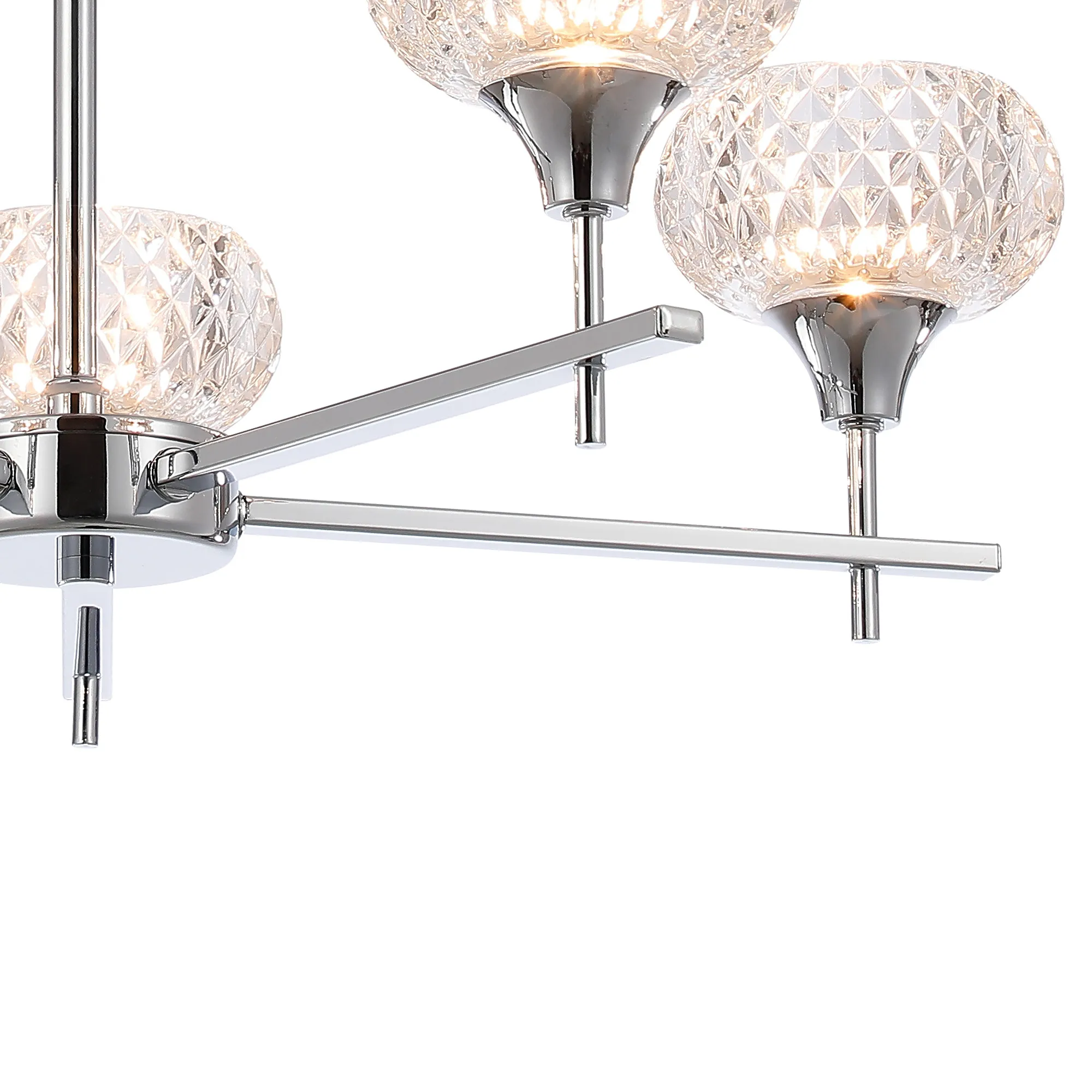 Aria Glass Fixed Pendant 5 Light IP44 Polished Chrome D0847CH  Deco Aria